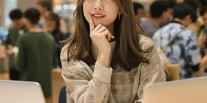 M3 맥북에어 13인치 15인치 고민하는 여성