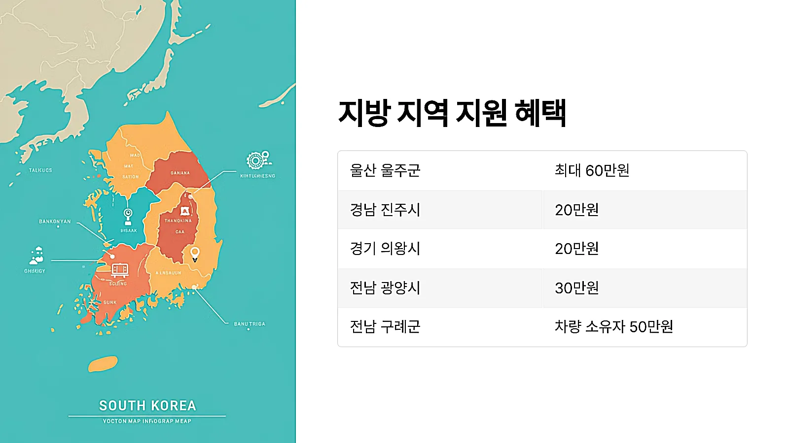 지방 노인 운전면허 반납 혜택 표 사진