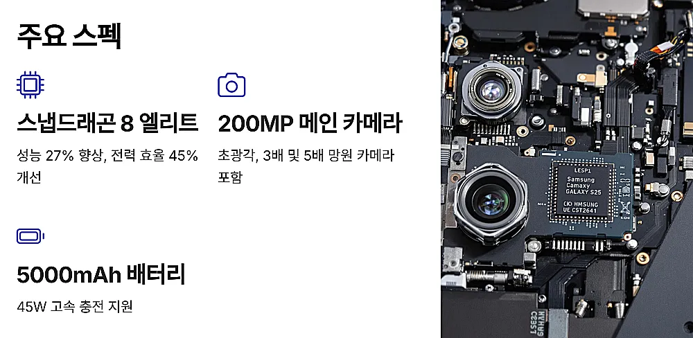 갤럭시S25 주요 스펙